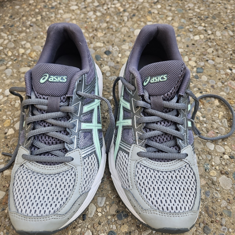 ASICS Ortholite Women's Gel-Contend 4 Running Shoes - Gray and Mint Green - Picture 3 of 10